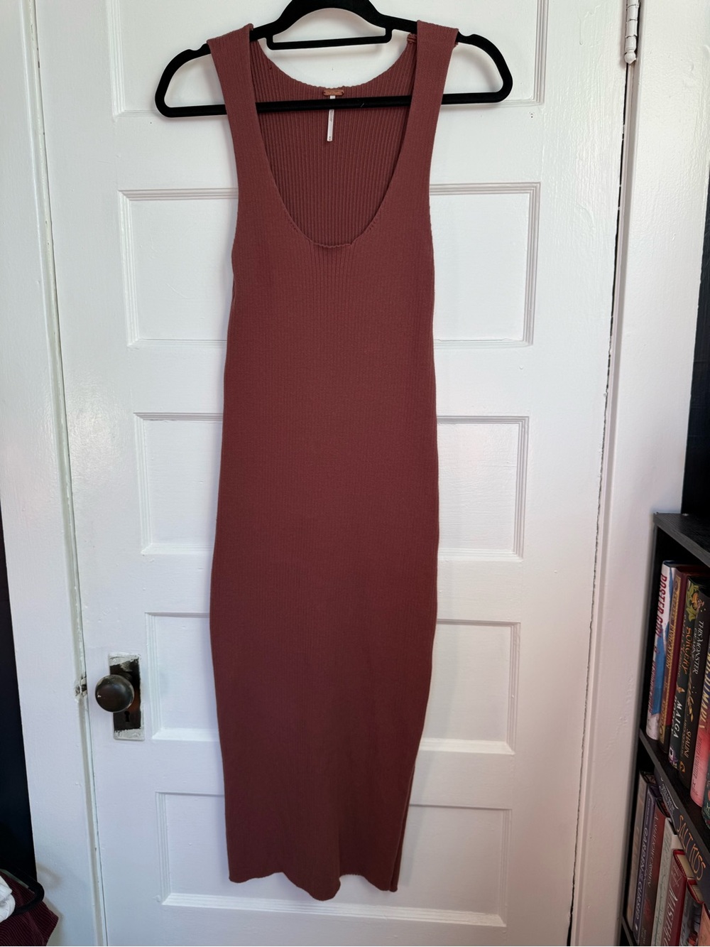 Free People Ribbed Midi Dress in Dusty Rose Clean Girl Sz M